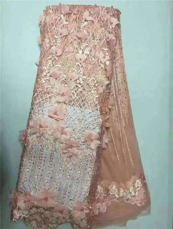 Beautiful India Women Wedding Lace Fabric African beads Net 3d Laces Bride And Groom Dress Fabrics Ankara Mesh Tulle Voile | Дом и сад