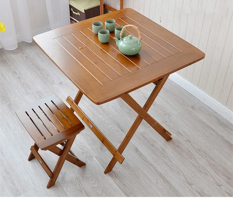 Modern Dining Table Legs Foldable Bamboo Furniture Outdoor/Indoor Garden Table Portable Tall Camping Folding Table Bamboo Wood