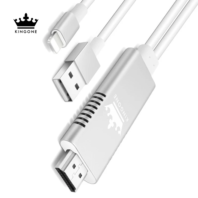 Kingone For Lightning To Hdmi Tv Adapter Cable For Iphone X Iphone 8 7