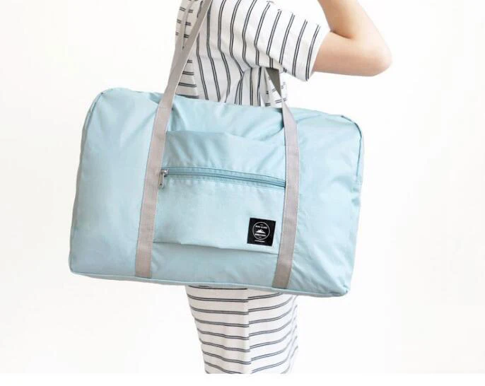 Новая женская складная дорожная большая сумка, водонепроницаемые нейлоновые дорожные сумки для девушек, модные дорожные сумки для путешествий, большие сумки, вещевой мешок, Розовый Vs - Цвет: Blue