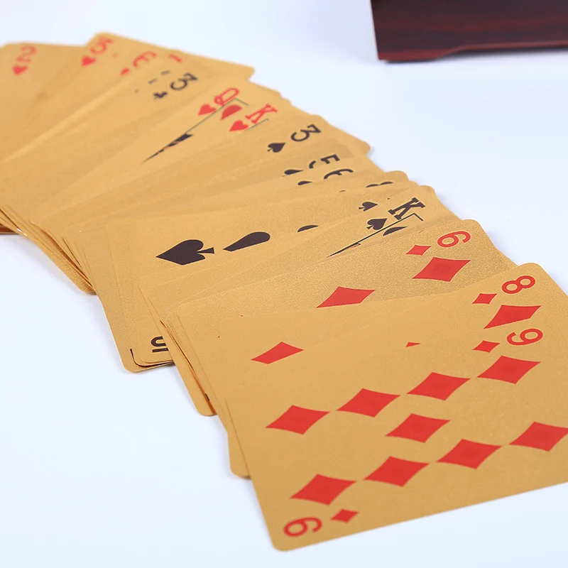 Творческий водостойкий позолоченный игральная карта Покер Игра Деревянная коробка 100 долларов дизайн Рождественский подарок