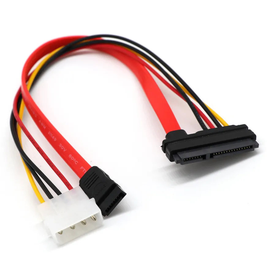 

2017 SATA Combo 15 Pin Power and 7 Pin Data Cable 4 Pin Molex to Serial ATA Lea