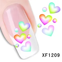 Водостойкие Переводные ногти художественные наклейки мультфильм Любовь дизайн девушка и женщины маникюрные инструменты ногтей Обертывания XF1209