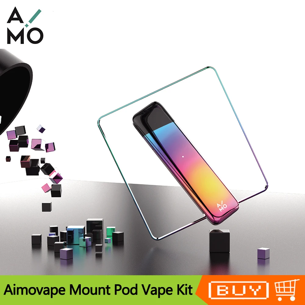 

Original OVNS Aimovape Mount Pod Kit 400mAh Battery Vaporizer 1.2ohm Ceramic Coil Pod Cartridge Vape Kit Electronic Cigarette