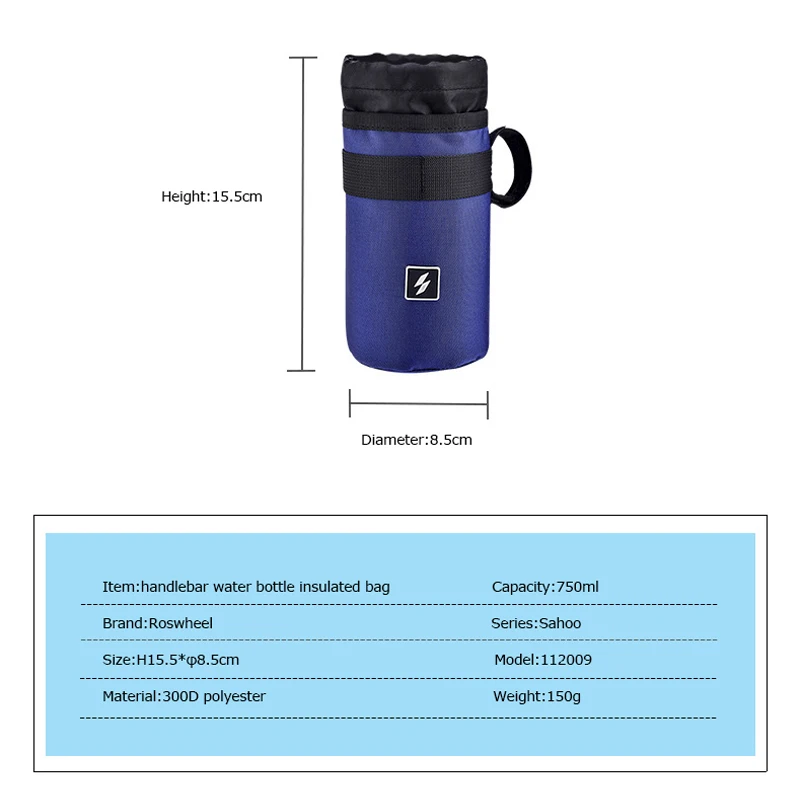 Sale Sahoo 112009 Cycling Bike Bicycle Handlebar 750ml Insulated Water Bottle Bag Holder Kettle Cooler Pack Drink Hydration Carrier 1