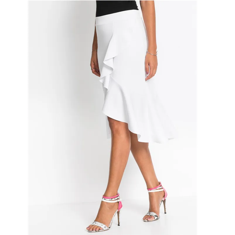HOT sell Fashion 2018 Summer style skirts womens Irregular Lotus Leaf Skirt Ladies Casual Knee Length skirt Femme Saia Y05#N (1)