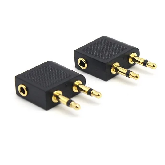 

4Pcs Golden Plated 3.5mm Male To Female Jack Socket Audio Adapter Airplane Airline Flight Adapter Headphone