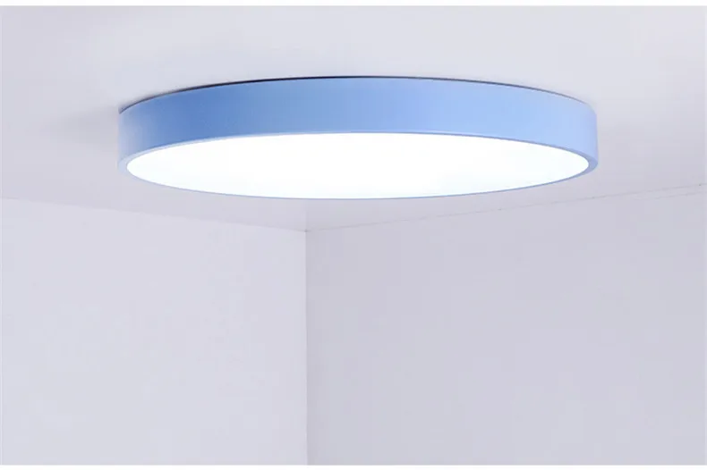 Современный ультра-тонкий Простой Macaron Красочный светодиодный потолочный светильник 5 см тонкий светодиодный светильник черный белый Железный круглый плоский потолочный светильник для спальни