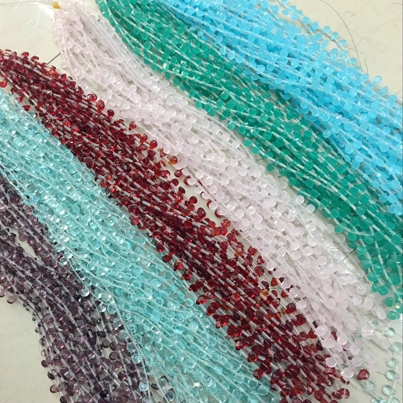 

6*9MM 38Pcs/Strand/Pack Natural Semi-precious Stone Section Face Tear Drop Shape Strands Jewelry Loose Beads
