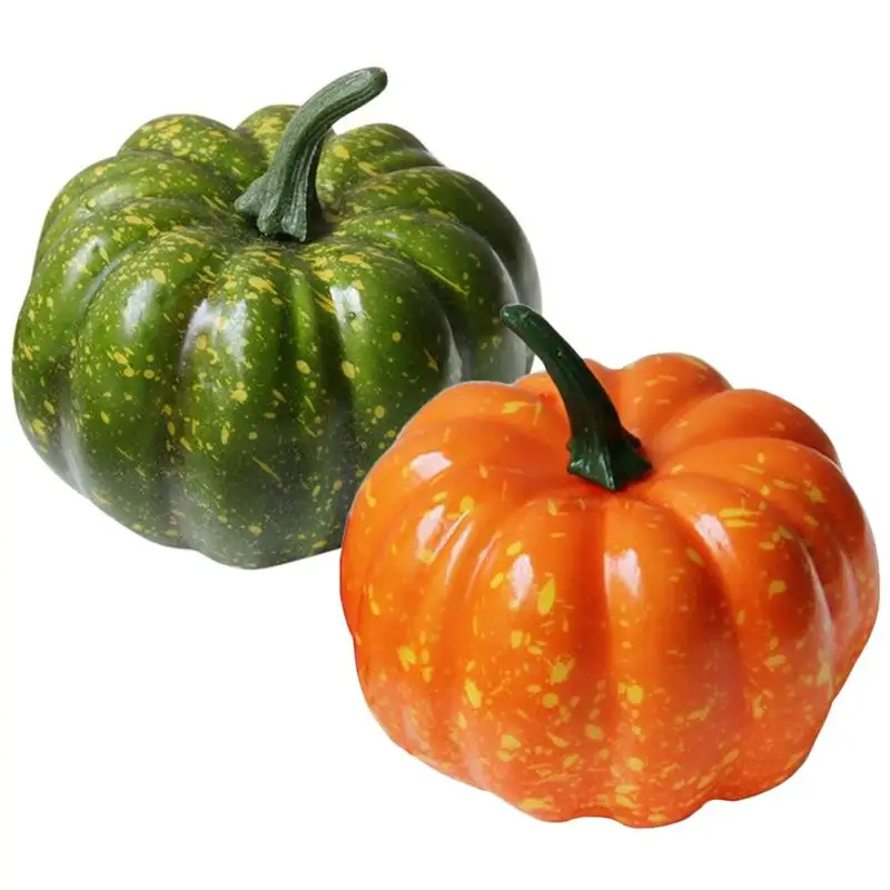 

2PCS Artificial Pumpkins Decorative Bright Color Fake Vegetables Simulation Pumpkins For Home Decorations