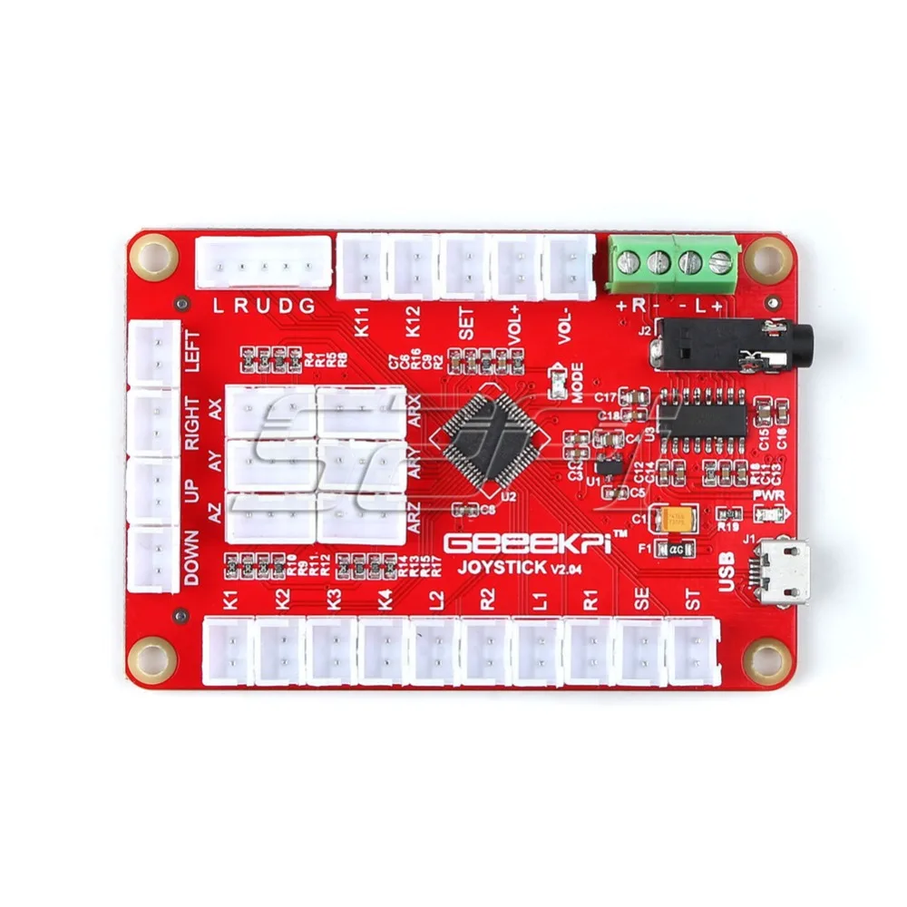 52Pi Нулевая задержка USB кодировщик красный пульт управления к ПК Джойстик с кабелями для аркадного джойстика DIY наборы частей игры Raspberry Pi