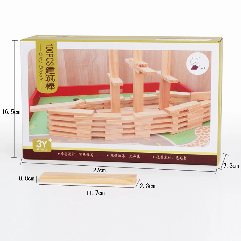 Eva2king 100 шт деревянные блоки Oyuncak Klocki Drewniane из цельного дерева деревянные кубики блоки детские игрушки развивающие для детей декорации