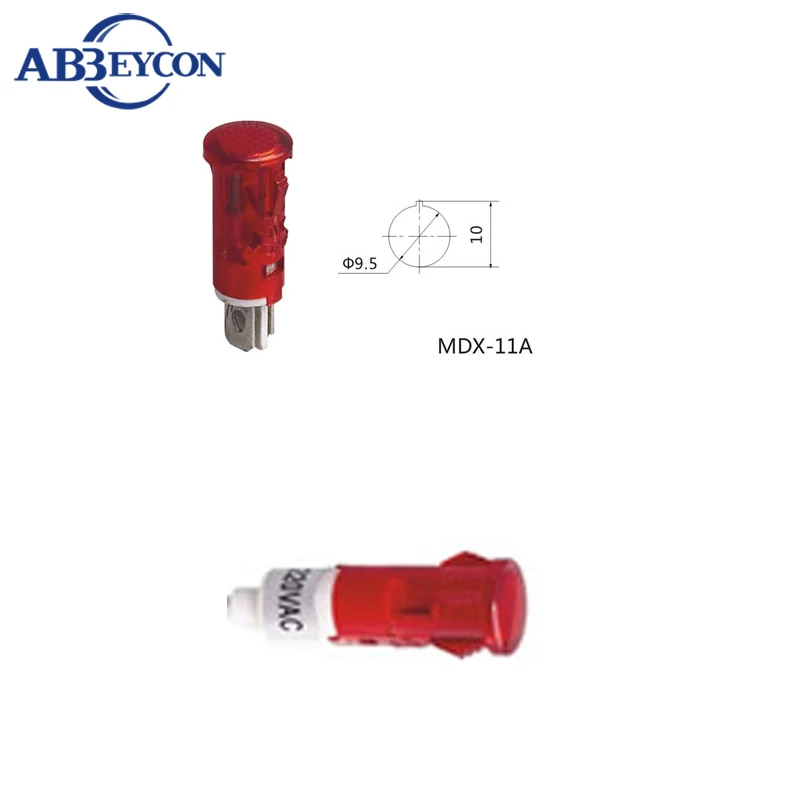 Abbeycon 10 мм зеленый цвет красный, желтый 3 вида цветов объектив индикатор mdx-11aw сигнала руководящих лампа с проводом