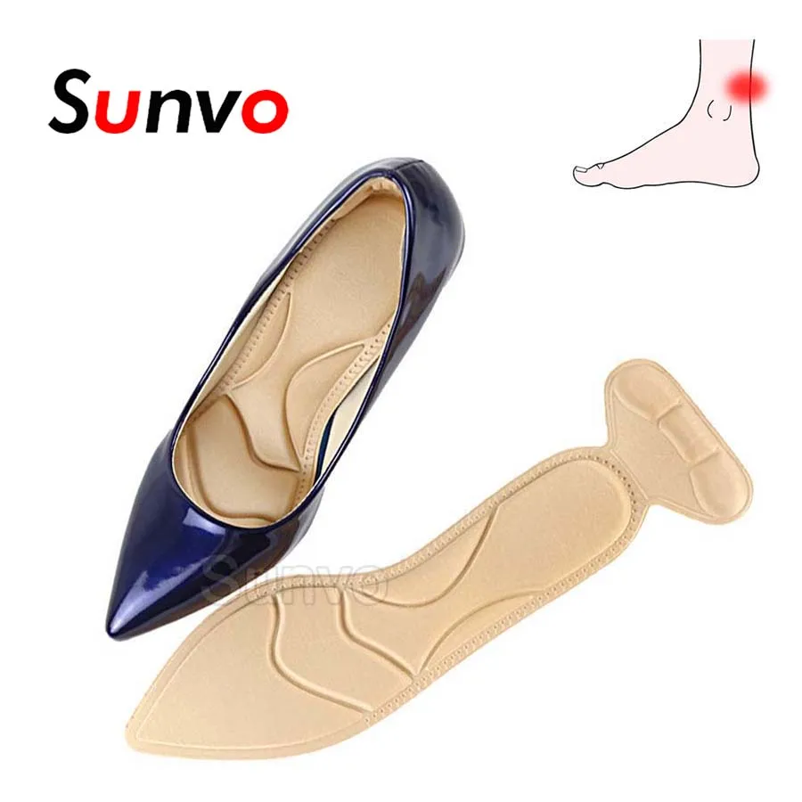 

5D Sponge Pointed High Heels Insole for Flat Foot Pain Relief Massage Arch Support Pads Heel Protector Adjust Shoe Size Inserts