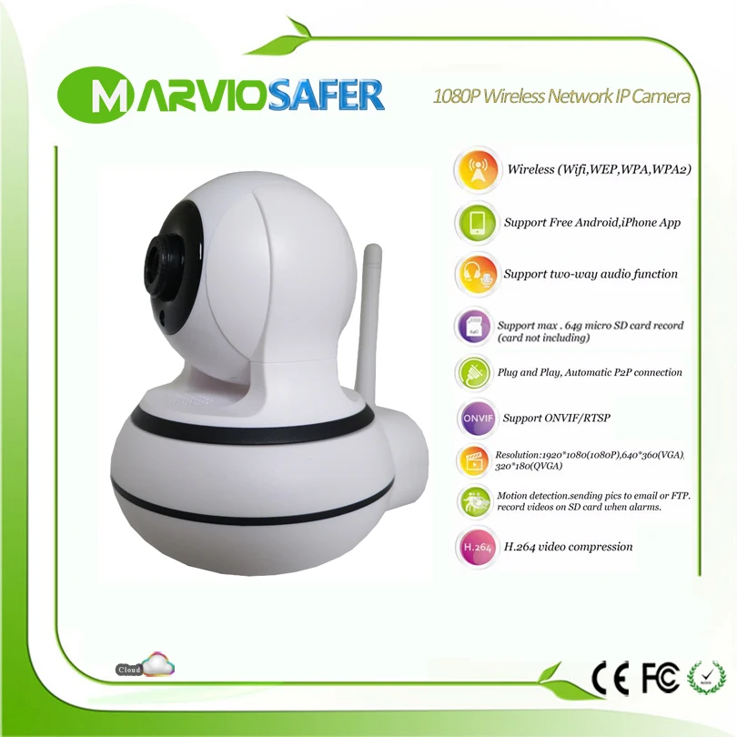 1080P Full HD 2MP MegaPixel IR Night Vision wifi wi fi network Cameras mini ip camera