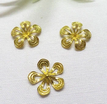 

200pcs/lot 15mm flower filigree wrap findings end beads