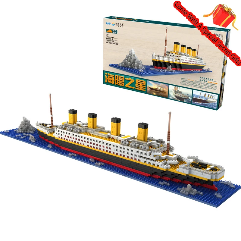 

1860Pcs New Large Ship Titanic Building Blocks DIY Toys Early Education Game Compatible with Legoing Bricks Children's Day Gift