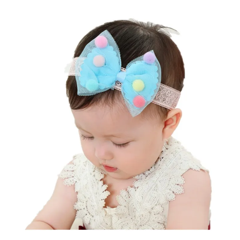 

New Baby Girl Headband Tulle Bows With Decoration Ball Inside For Baby Girl Clothes Hair Accessories Headbands