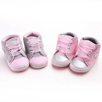 

Baby Girls First Walker Shoes Dot Infant Toddler Bay Girl Boy Shoes Soft Sole Sneaker Prewalker First Walker for 0-18 Months