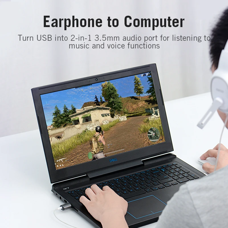 Vention Sound Card USB Audio Interface External Sound card USB Adapter 3.5mm For Laptop Speaker PS4 Earphone USB Mic SoundCard - 5