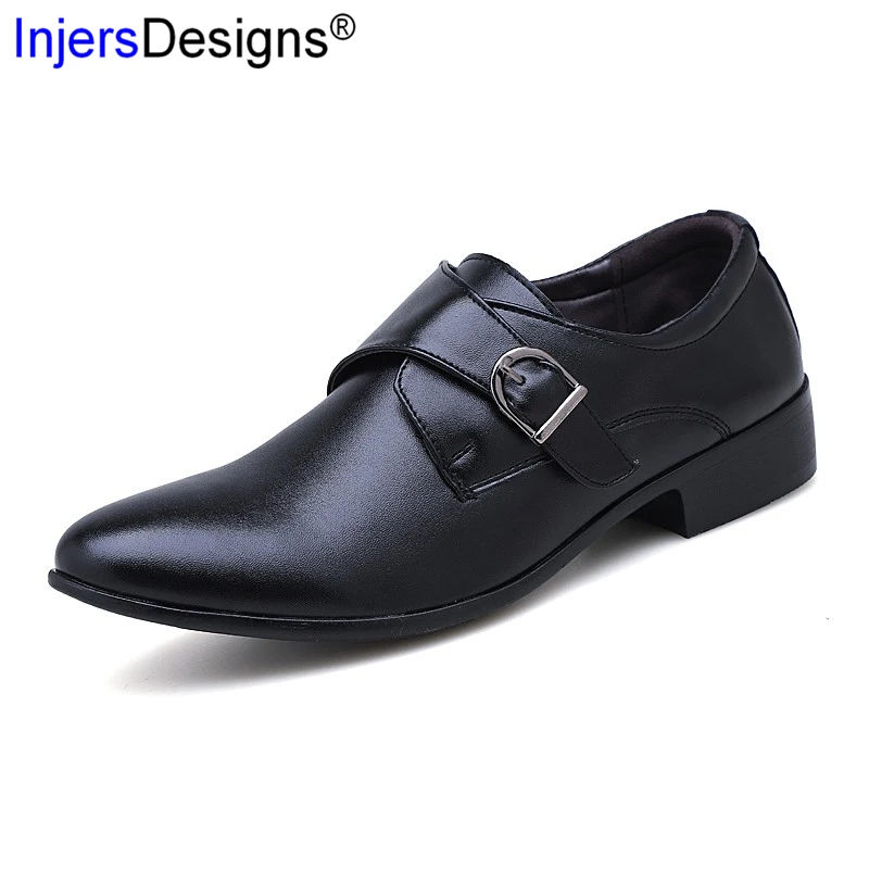 

Plus Size 39-48 Formal Shoes For Men Oxfords Soft Moccasins Pointed Toe Wedding Dress Shoes Buckle Strap Office Business Shoes