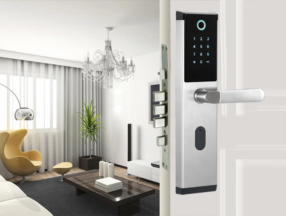 Безопасный биометрический дверной замок с отпечатком пальца цифровой электронный комбинированный пароль дверной замок умный вход Офис