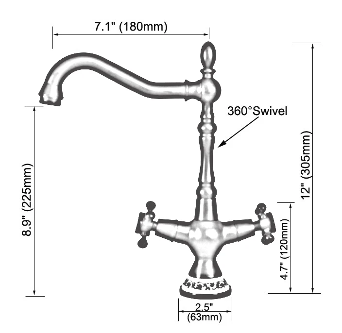 Antique Red Copper Brass Dual Cross Handles Bathroom Kitchen Basin Sink Faucet Mixer Tap Swivel Spout Deck Mounted mnf614