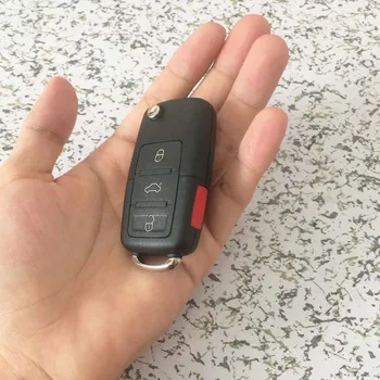 

100pcs/lot flip key replacement key shell 3+1 button For Vw Bora POLO B5 Jetta Passat 4 button folding car remote control key