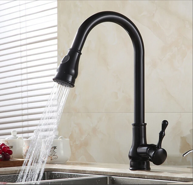 new arrival high quality american style orb finish single lever brass hot and cold pull out kitchen sink basin mixer tap faucet - American Kitchen Sink new arrival high quality american style orb finish single lever brass hot and cold pull out kitchen sink basin mixer tap faucet - American Kitchen Sink