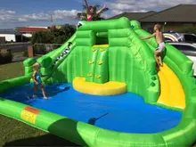 Gaint Inflatable Water Game Double Water Slide And Swimming Pool Shark Bouncy Castle Inflatable Pool Bounce House