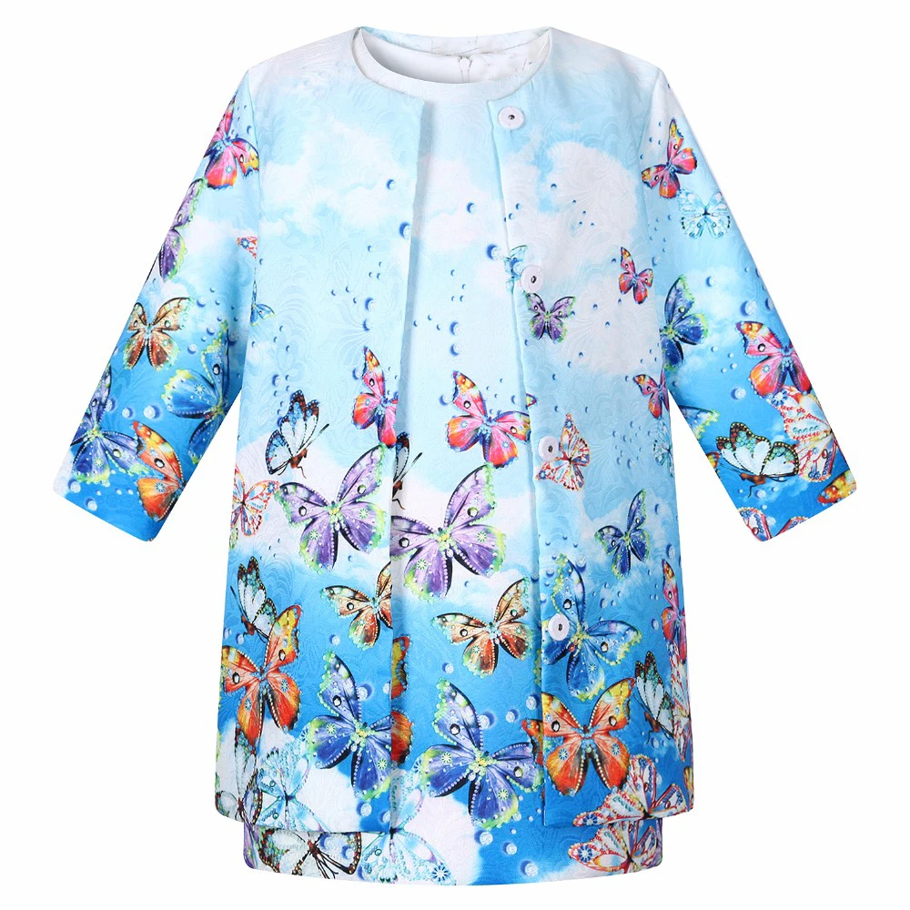 

Toddler Girl Clothing 2017 Brand Kids Clothes Girls Outfits (Jacket+Dress) Print Mode Enfant Children Clothing Girls Sets
