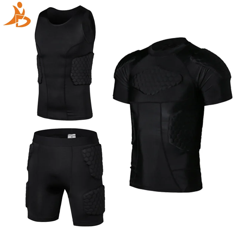 YD New Soccer Rugby Basketball Armor Vest Shorts Anti Crash Sportwear Sport Safety Vest Short With Honeycomb Pad Basketball Suit