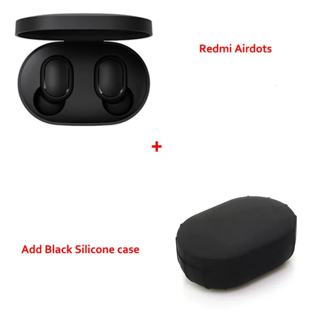 Глобальная версия Xiaomi Redmi Airdots TWS Bluetooth наушники стерео бас BT 5,0 Eeadphones с микрофоном свободные Наушники управление AI - Цвет: With Black case