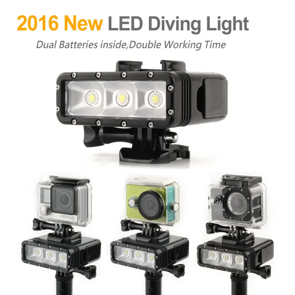 For GoPro waterproof LED Video Underwater Diving Light Gopro+Buckle