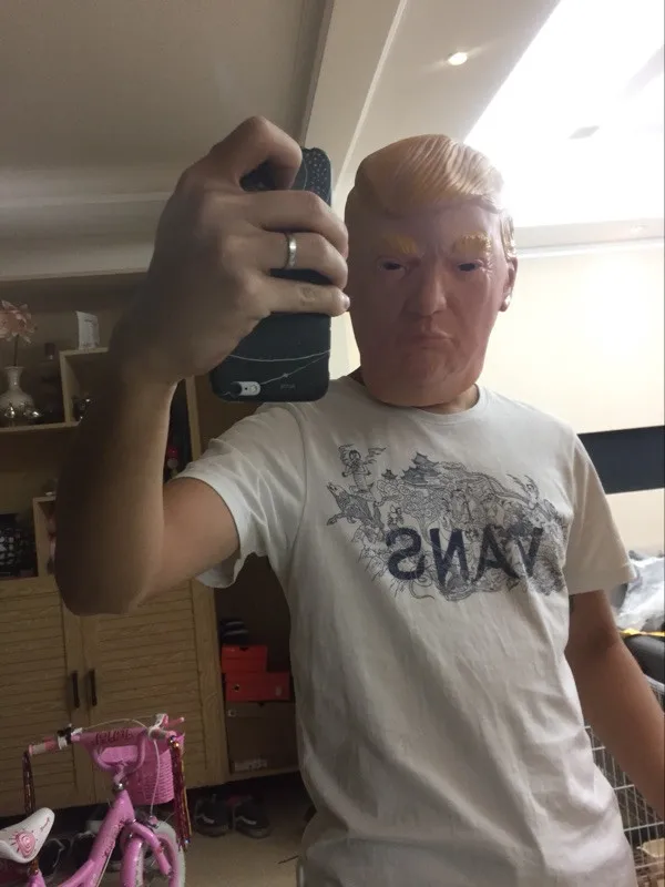 USA President Donald Trump Mask Horror Scary Halloween Prank joke Mask - Buyer's Show 3