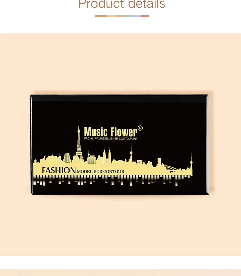 Music Flower 4 в 1 лица для румян для контура комплект стереоскопический мягкий и увлажняющий крем для лица идеальное покрытие женский макияж