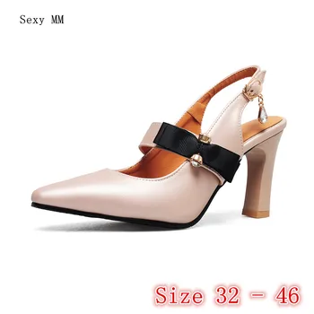 

Summer High Heels Women Pumps High Heel Shoes Woman Party Wedding Shoes Kitten Heels Small Plus Size 32 33 -40 41 42 43 44 45 46