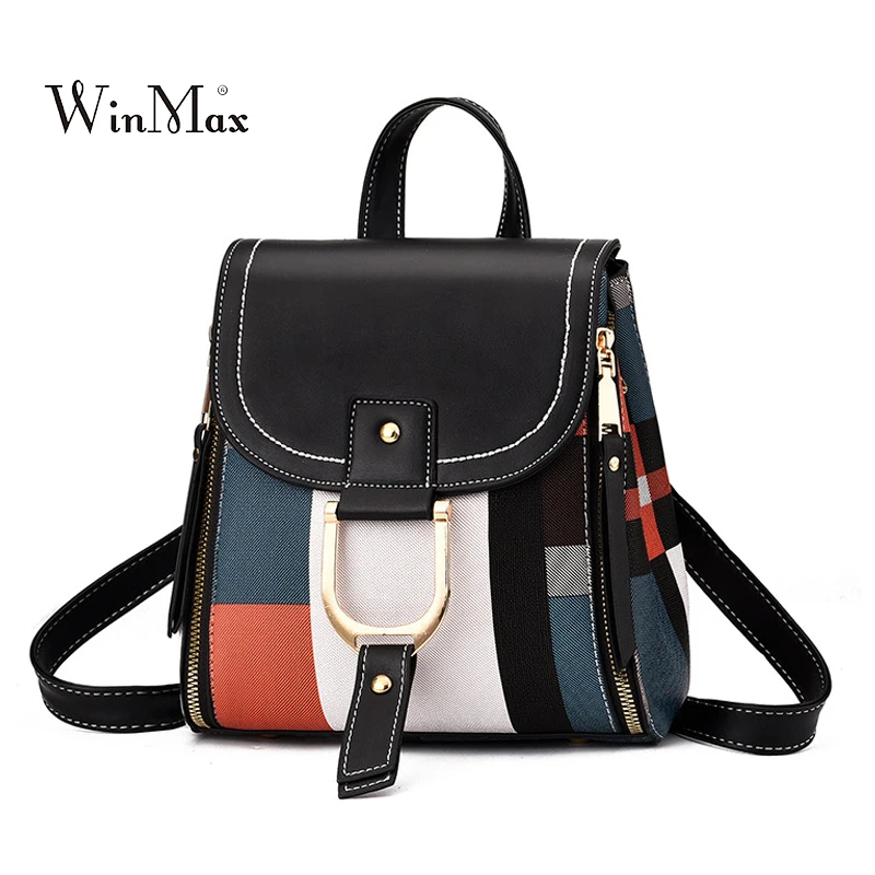 ##BUY Summer PU Leather Backpack Women Small Shoulder Bag Retro Pannelled Travel Bag School Bags For Girls Backpacks 2019 Sac Rucksack