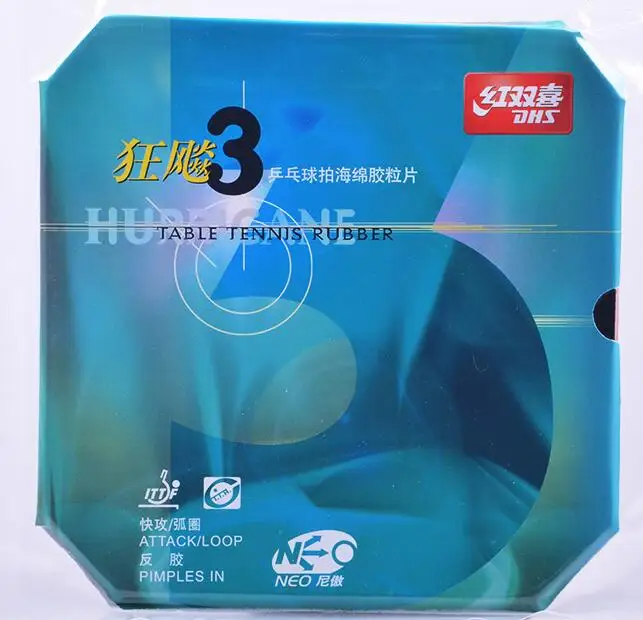 

Original DHS Hurricane 3 NEO Tacky-Speed Table Tennis Rubber/ Ping Pong Rubber Send Protectiong Film Free Shipping