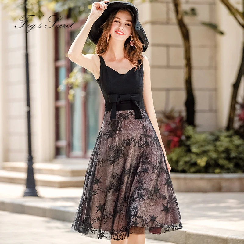Brand Black Y Dress For Women Dresses Elegant Sweet Brand Black Y Dress For Women Dresses Elegant Sweet Office Lady Mesh Night Club 2018 Summer Autumn In From S Clothing