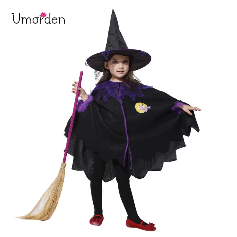 

Umorden Halloween Costumes for Baby Girl Toddler Kids Sorceress Witch Costume Cosplay Fancy Dress Cape