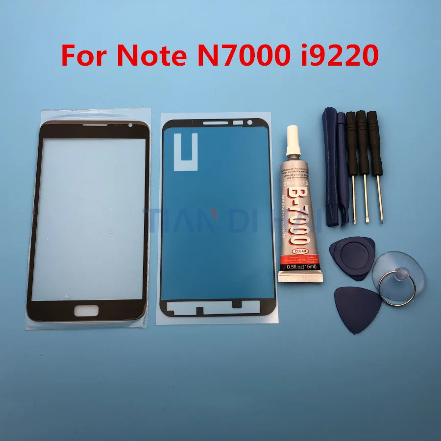 

Note Front Outer Glass Lens Cover replacement For Samsung Galaxy Note 1 N7000 i9220 LCD glass & B-7000 Glue & Tools