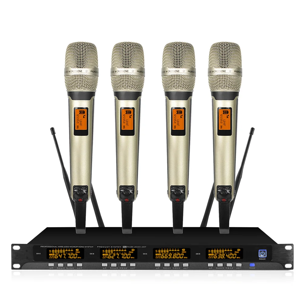 

Professional wireless conference system, UHF wireless microphone, four-channel microphone, family karaoke