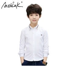 ActhInK/Новые торжественные рубашки для мальчиков в консервативном стиле детские рубашки с длинными рукавами школьные детские рубашки летние белые рубашки для мальчиков