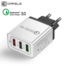 CAFELE Универсальный 18 Вт USB Быстрая зарядка 3,0 5V 3A для Iphone ЕС Подключите мобильный телефон быстрое зарядное устройство для зарядки для samsung huawei xiaomi