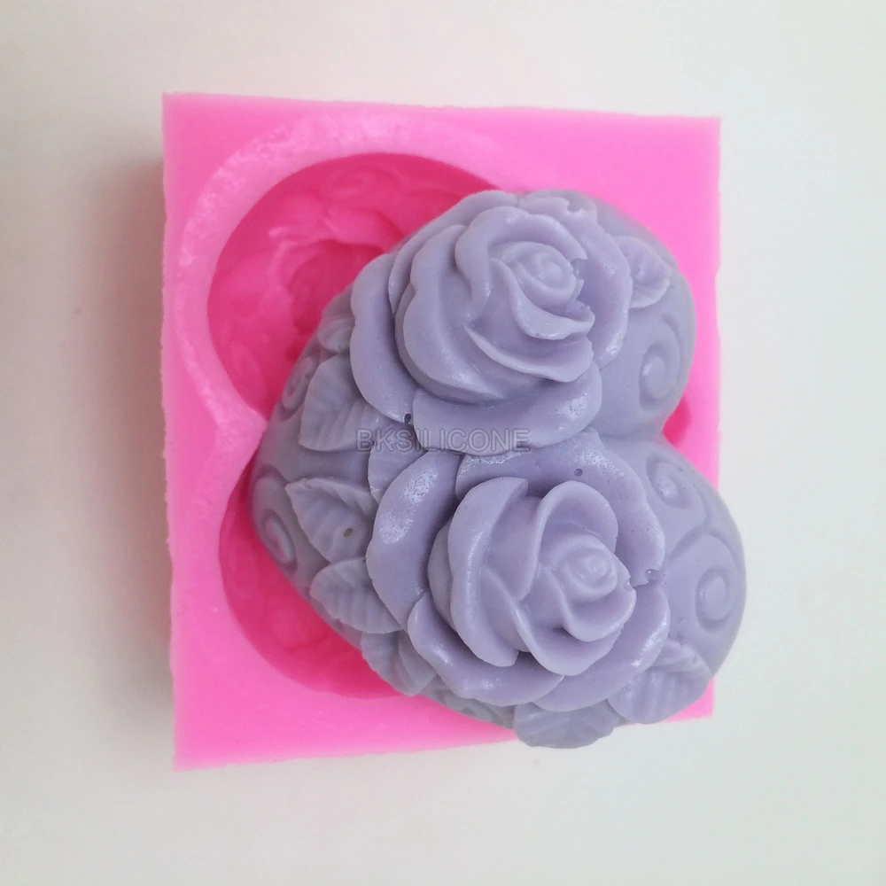 BN011 heart shaped rose silicone mold Soap Molds Silicone Cake Fandont