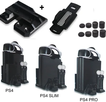 

PS4 Storage Controller Charger Vertical Stand base Cooling Fan for Sony PlayStation 4 PS 4,PS4 Pro Slim,PS VR Charging Showcase