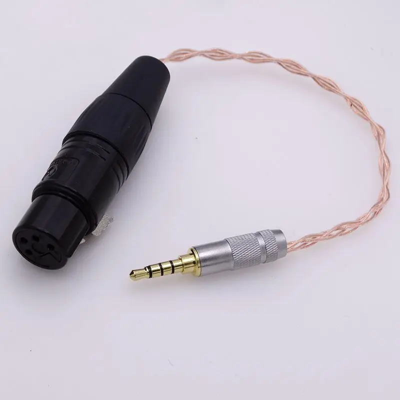 10cm 4 cores copper wires 3 5TRSS male balanced to 4 pin xlr female balanced headphone