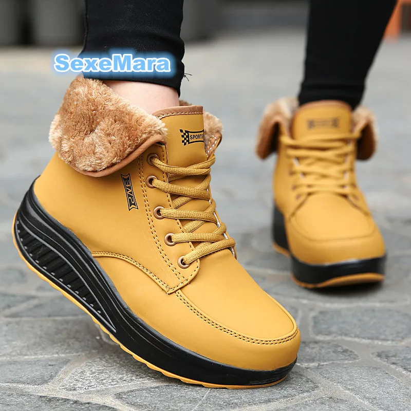 

winter snow boots women sports Fluff Warm sneakers woman wedges running shoes women Waterproof non-slip snow boots zapatos mujer