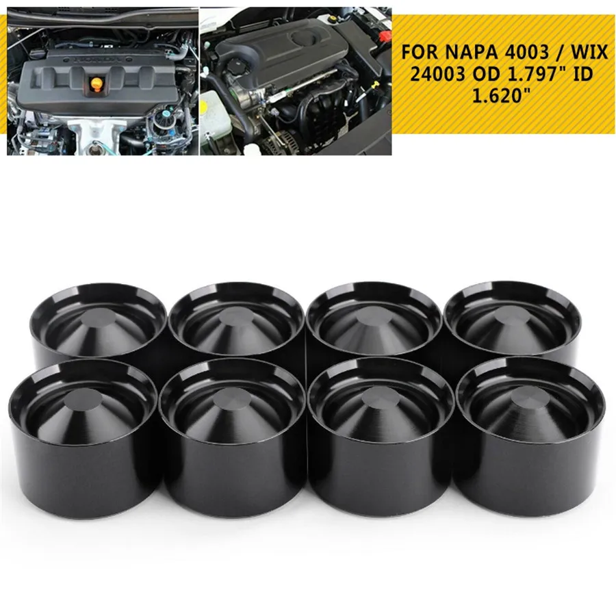 

8 X Aluminum Storage Cups For NAPA 4003 / WIX 24003 OD 1.797" ID 1.620" Black